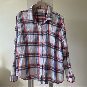 XXL Pair of Old Navy Lightweight Long Sleeve Plaid Button Down Shirts